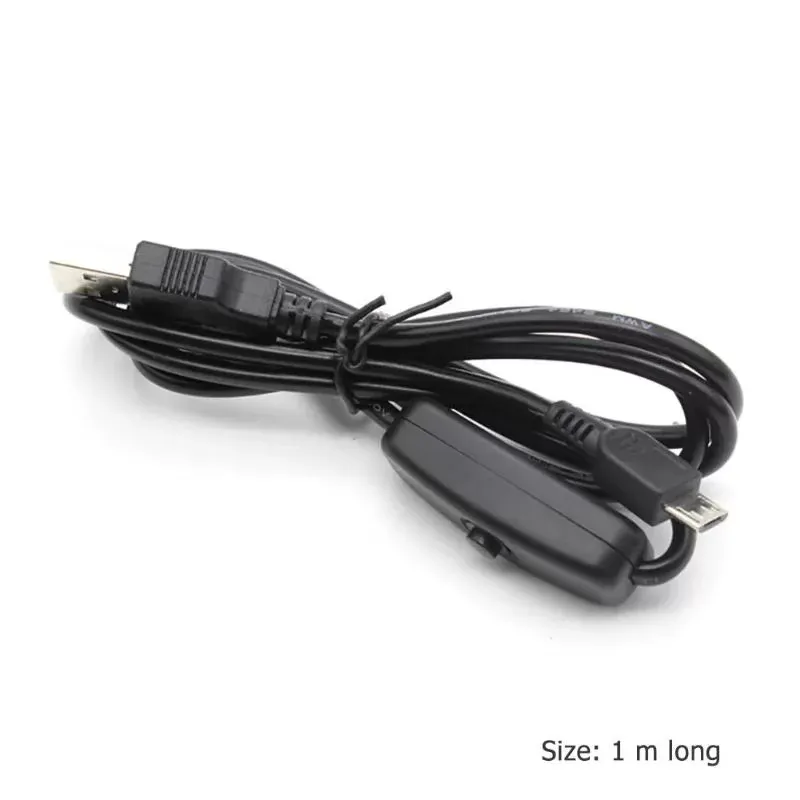 USB to Micro USB Charger Power Cable with On/Off Switch for Raspberry Pi