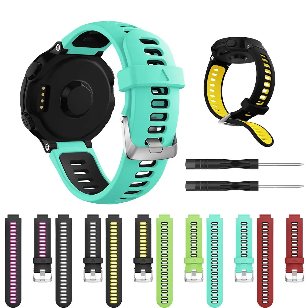 Soft Silicone Replacement Wrist Strap Watch Band for Grmin Forerunner 735XT