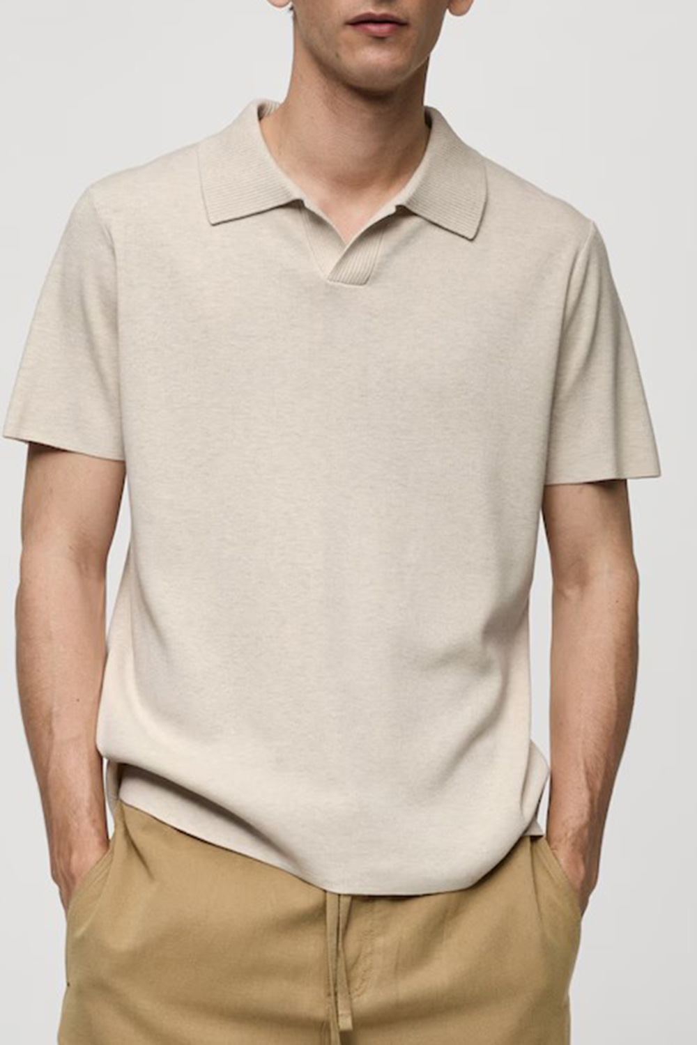 V-neck Polo Collar Shirt