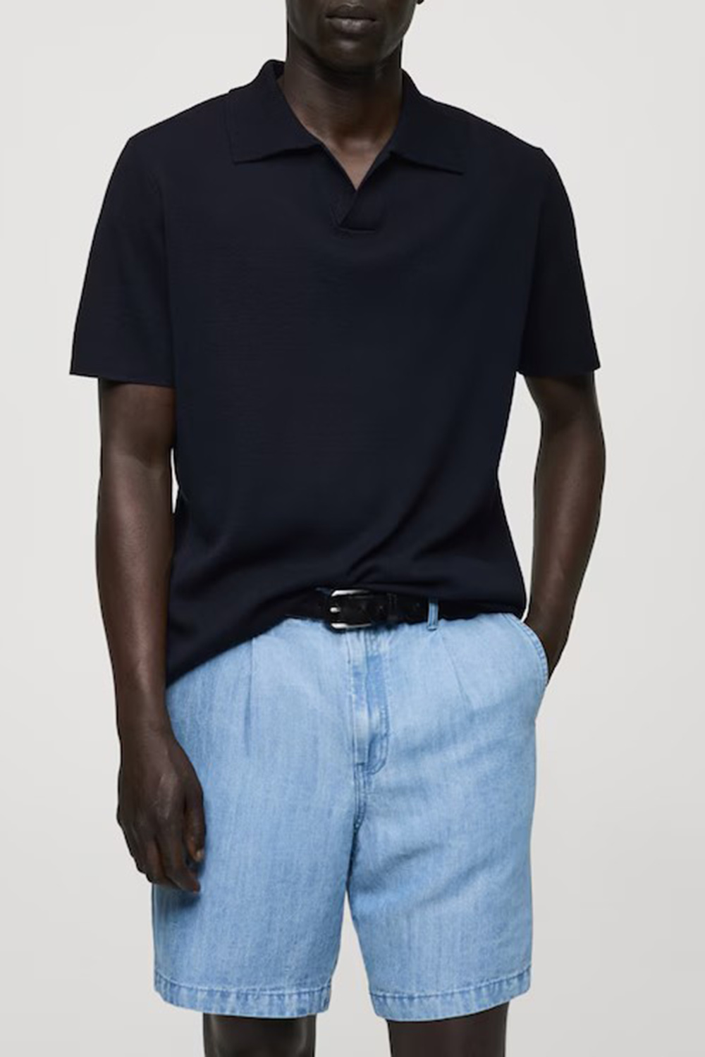 V-neck Polo Collar Shirt