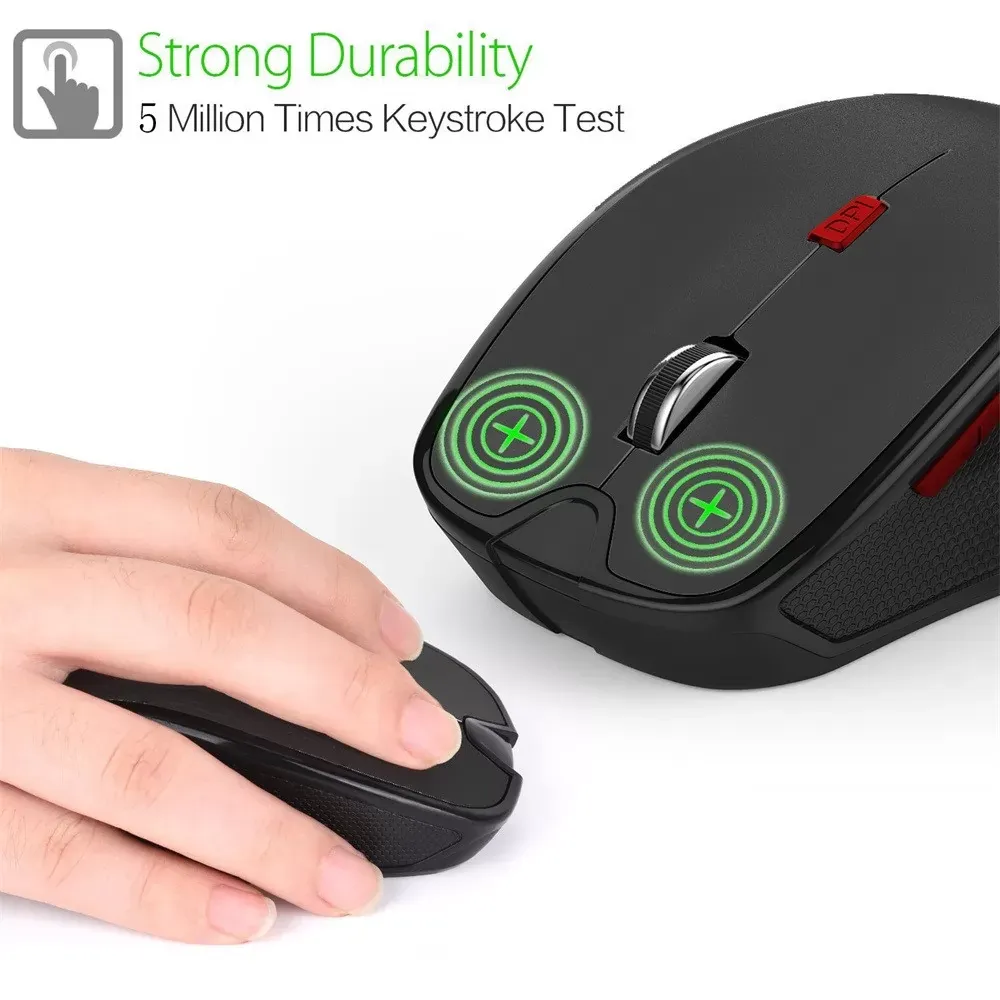 Wireless Btoth3.0 6D Game Mouse 2400DPI Ergonomics Optical Game Mice Pc Desktop Office Entertainment Laptop Accessories