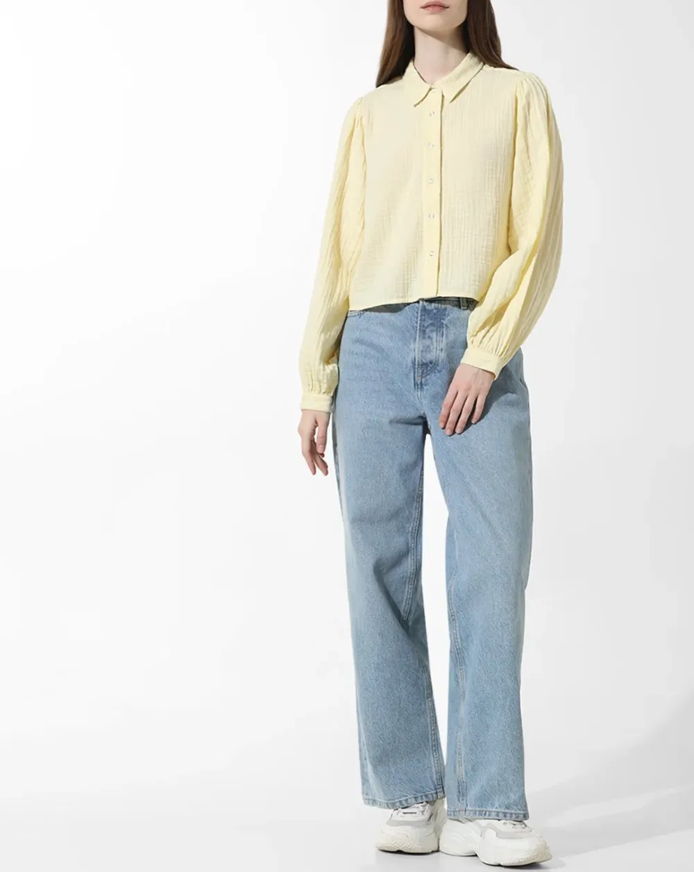 Yellow Puff Sleeves Shirt