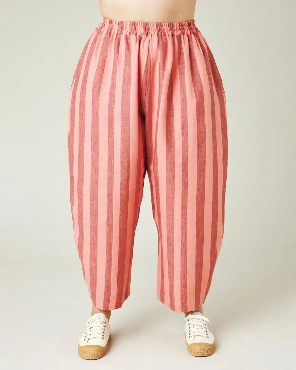 BLUSH STRIPE LINEN TROUSERS