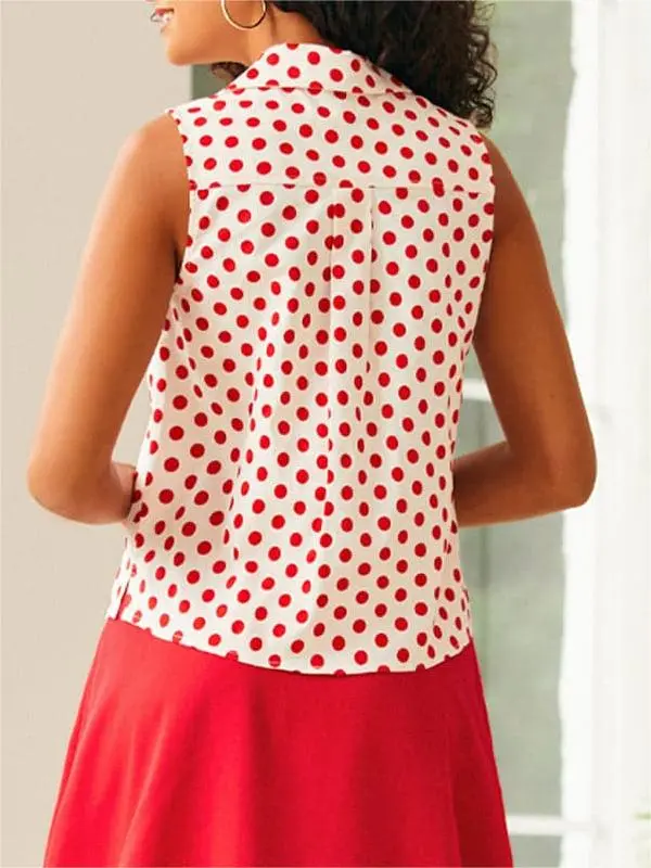 Polka Dots Printed Casual Tops