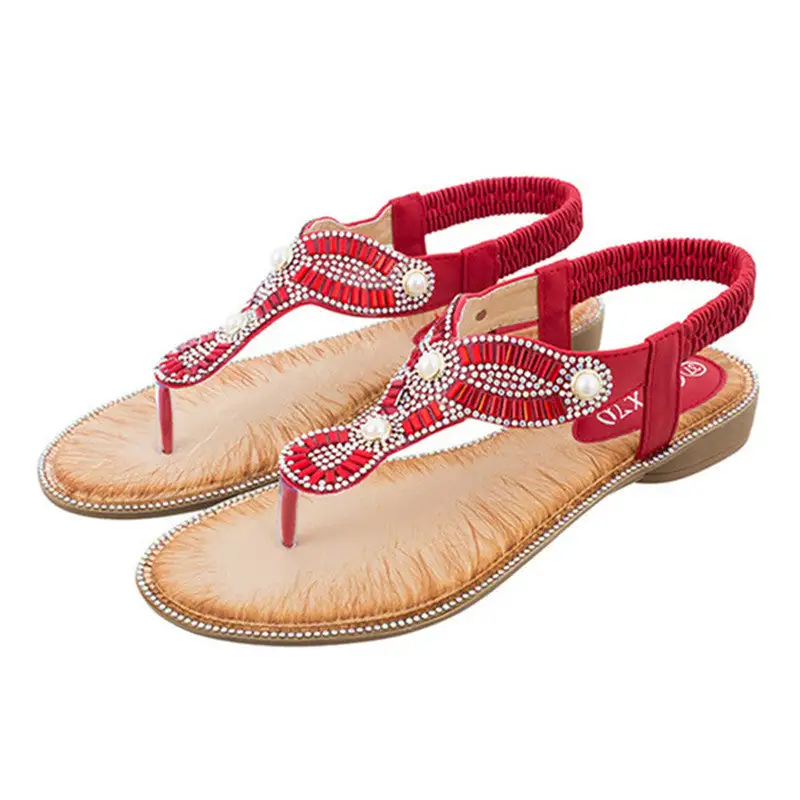 Cilool Ethnic Chain Pearl Sandals