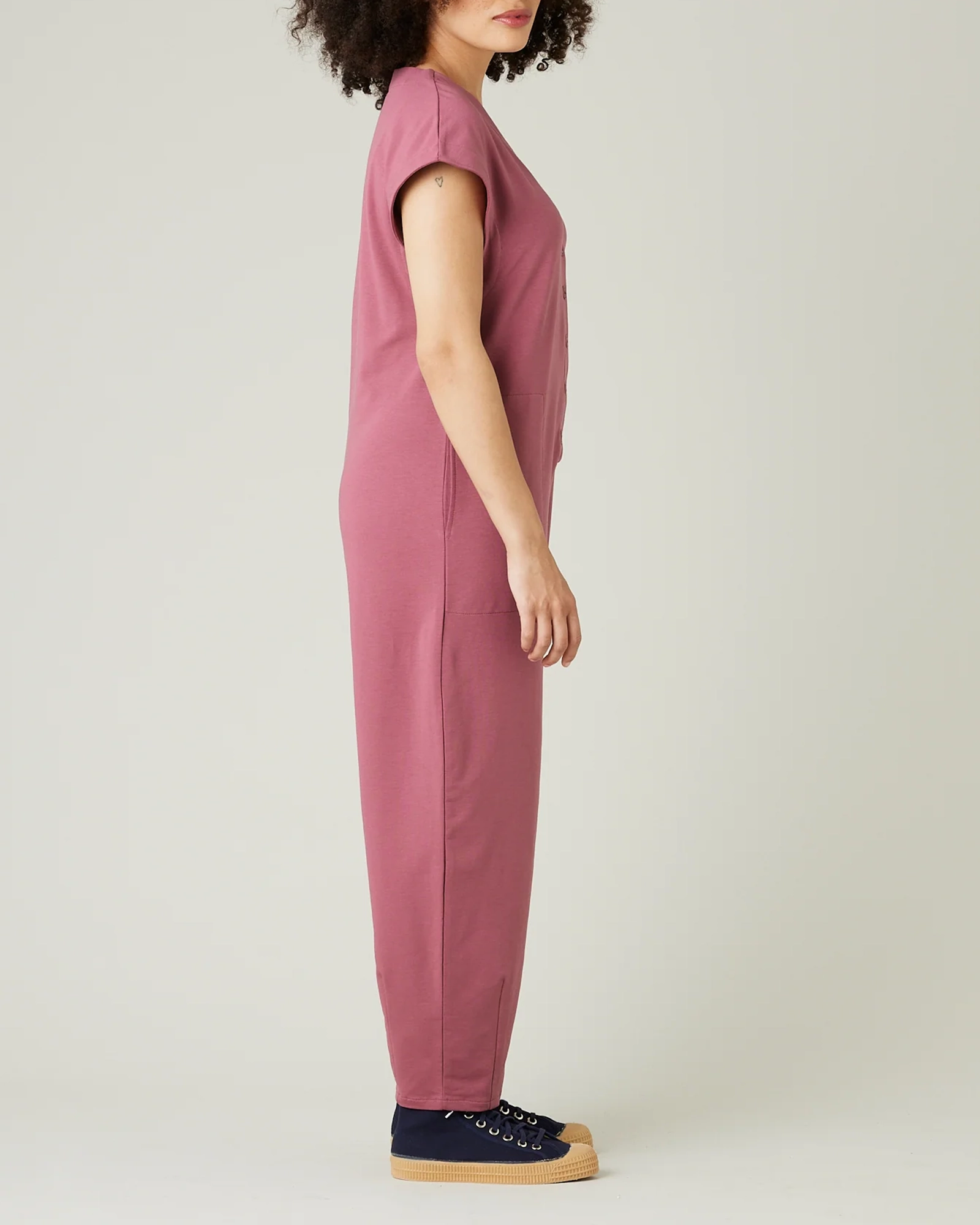 AUTUMN ROSE COTTON JERSEY JUMPSUIT