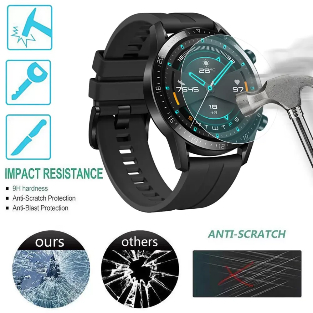 Glass Portable Smart Accessories 3xexplosion-proof Tpu Full Cover Screen Protector Film For Huawei Watch Gt2 46mm