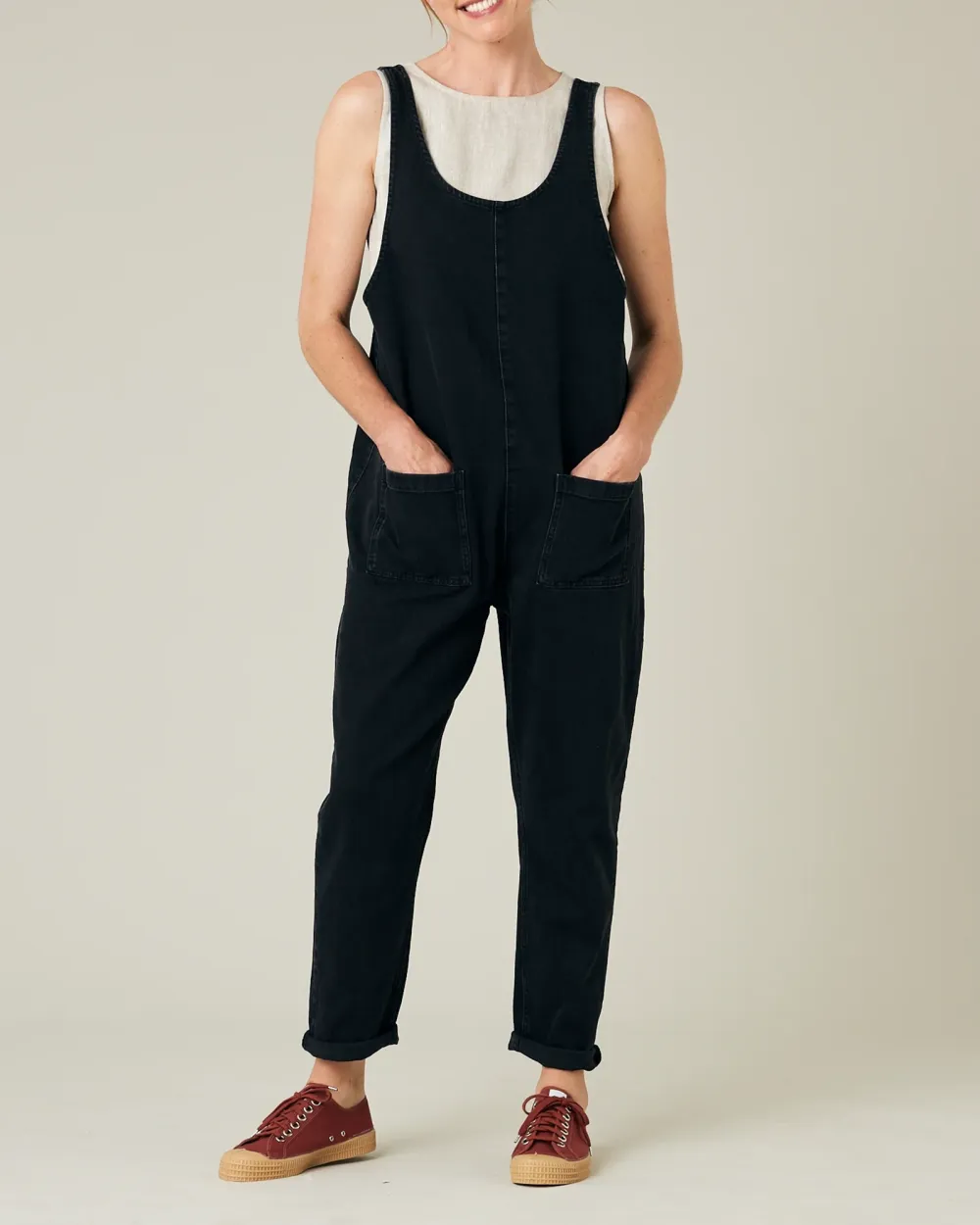 BLACK DENIM JUMPSUIT