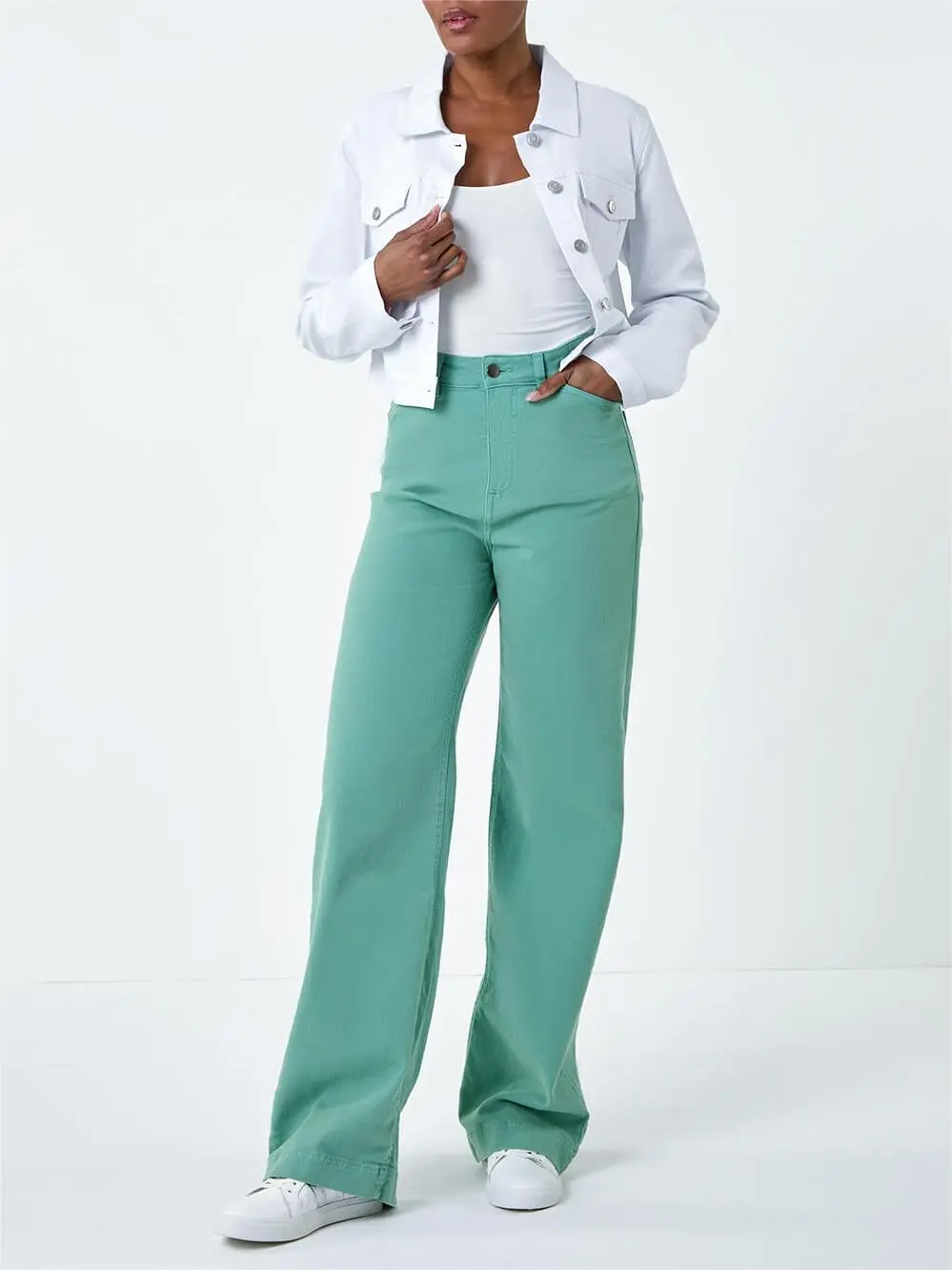 White Cropped Stretch Jacket