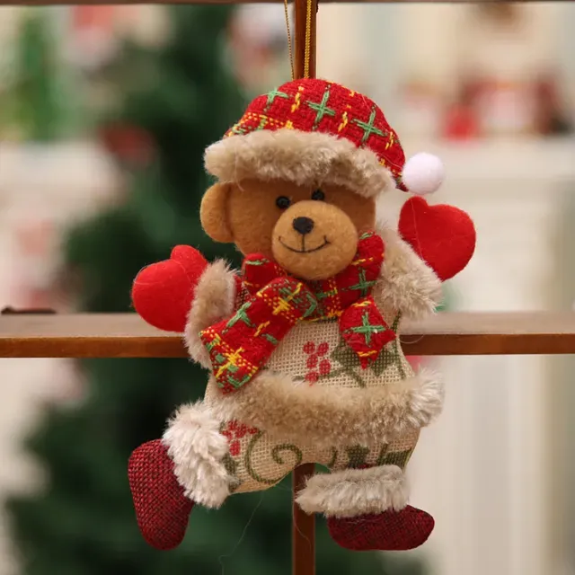 Cute Christmas Tree Decoration Pendant Santa Clause Bear Snowman Elk Doll Hanging Ornaments Christmas Decoration for Home