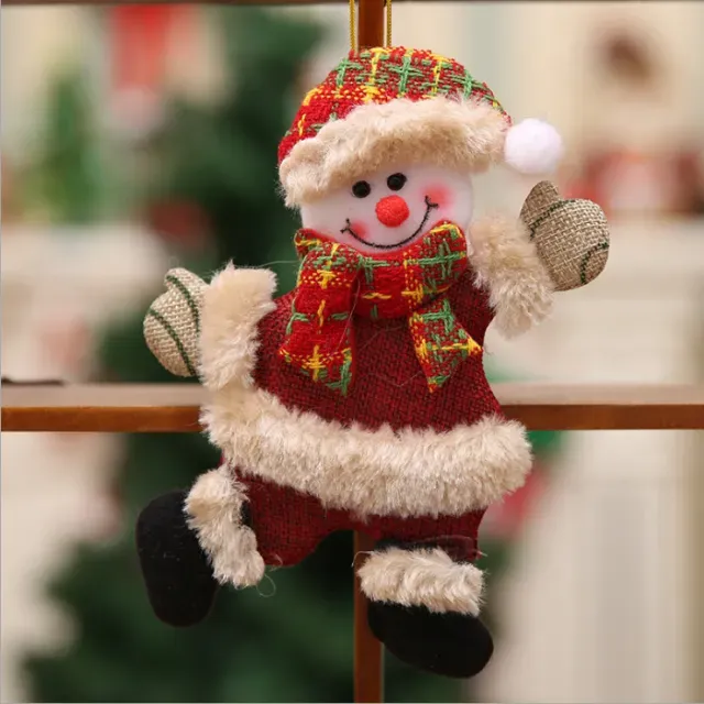 Cute Christmas Tree Decoration Pendant Santa Clause Bear Snowman Elk Doll Hanging Ornaments Christmas Decoration for Home