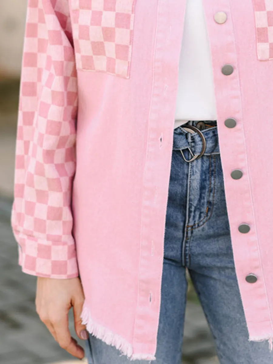 Pink Checkered Shacket