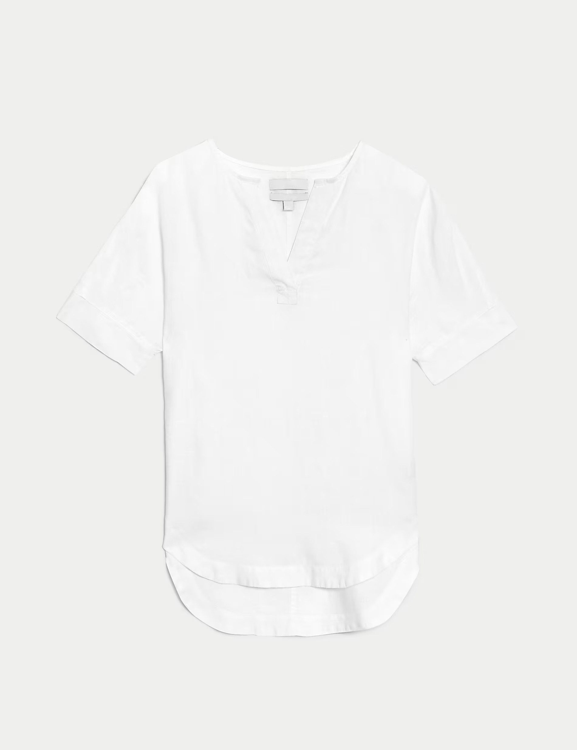 Pure Linen V-Neck Popover Blouse