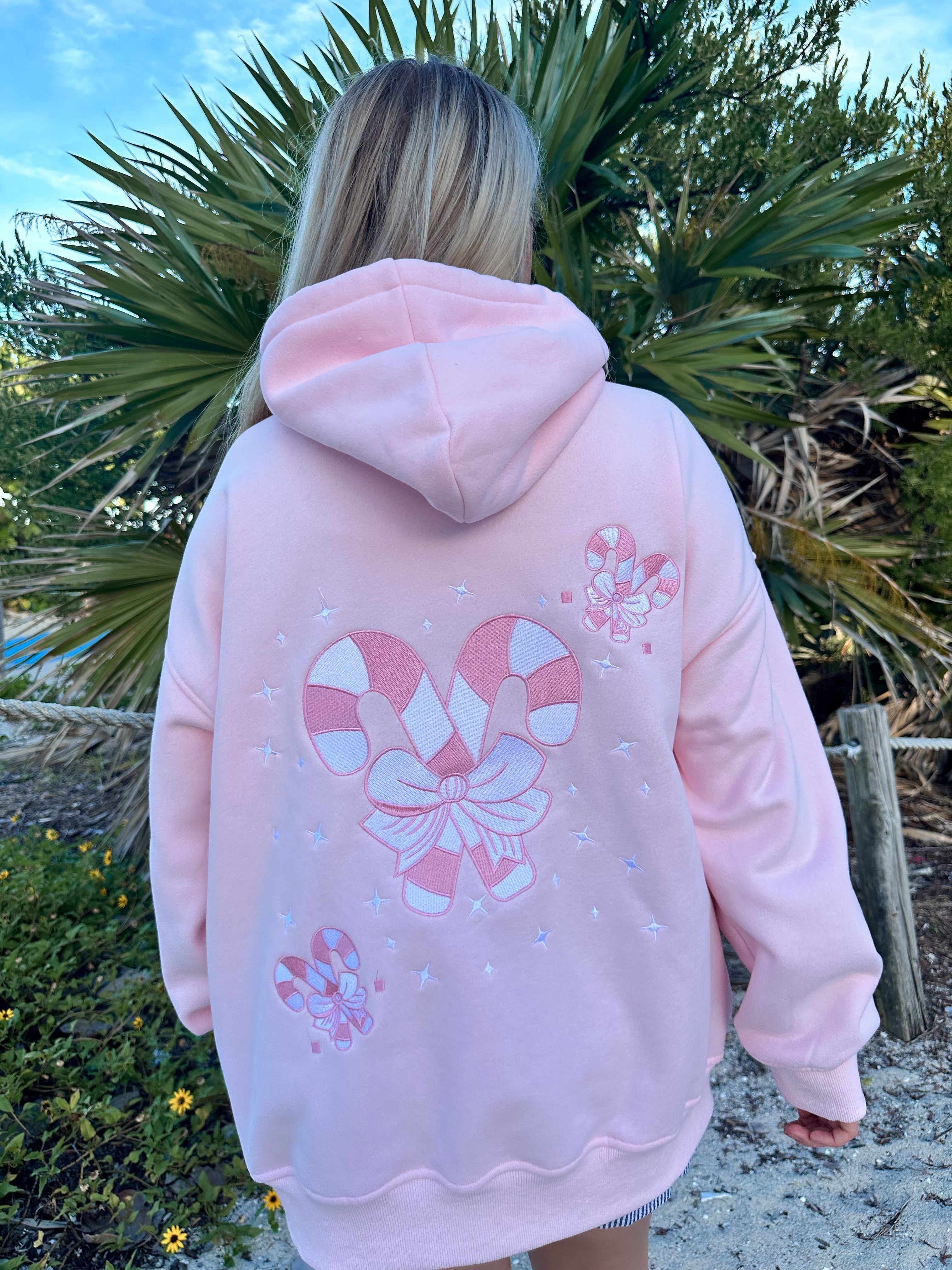 Light Pink Candy Cane Wonderland Hoodie