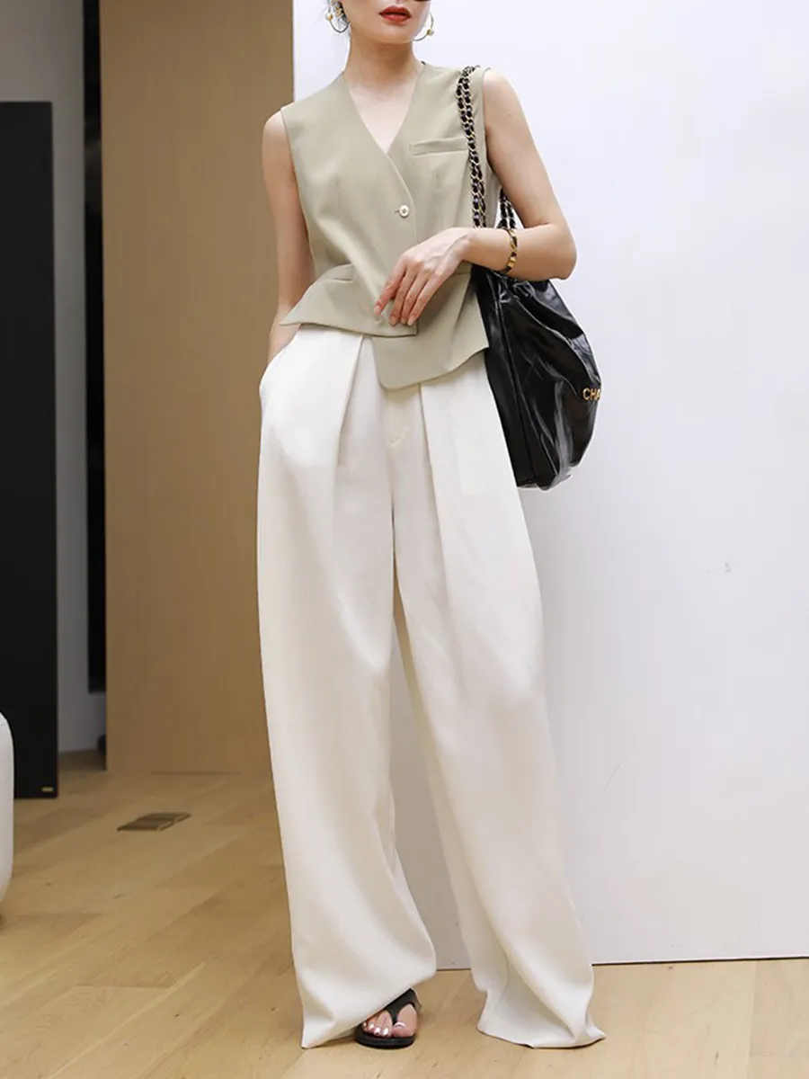 Women's Waistcoat Simple Skirt Set