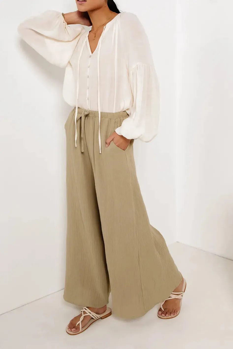 BRANDI WIDE LEG PANTS IN OLIVE