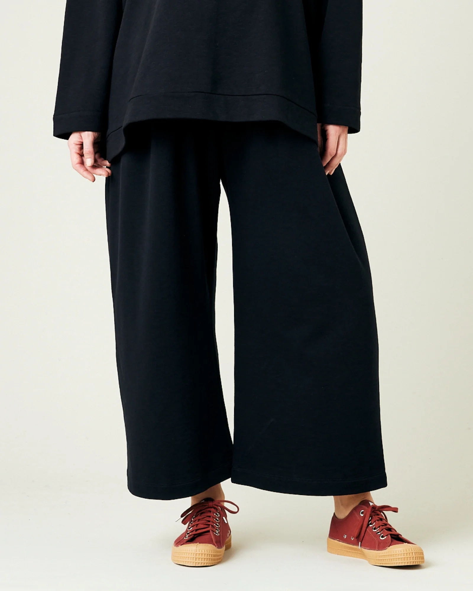 BLACK JERSEY TROUSERS