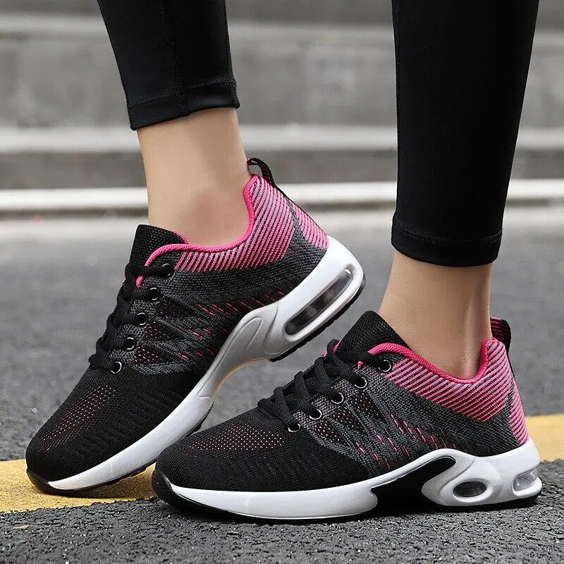 Women Flats Sneakers Breathable Knitting Outdoor Casual Shoes  Running Shoes