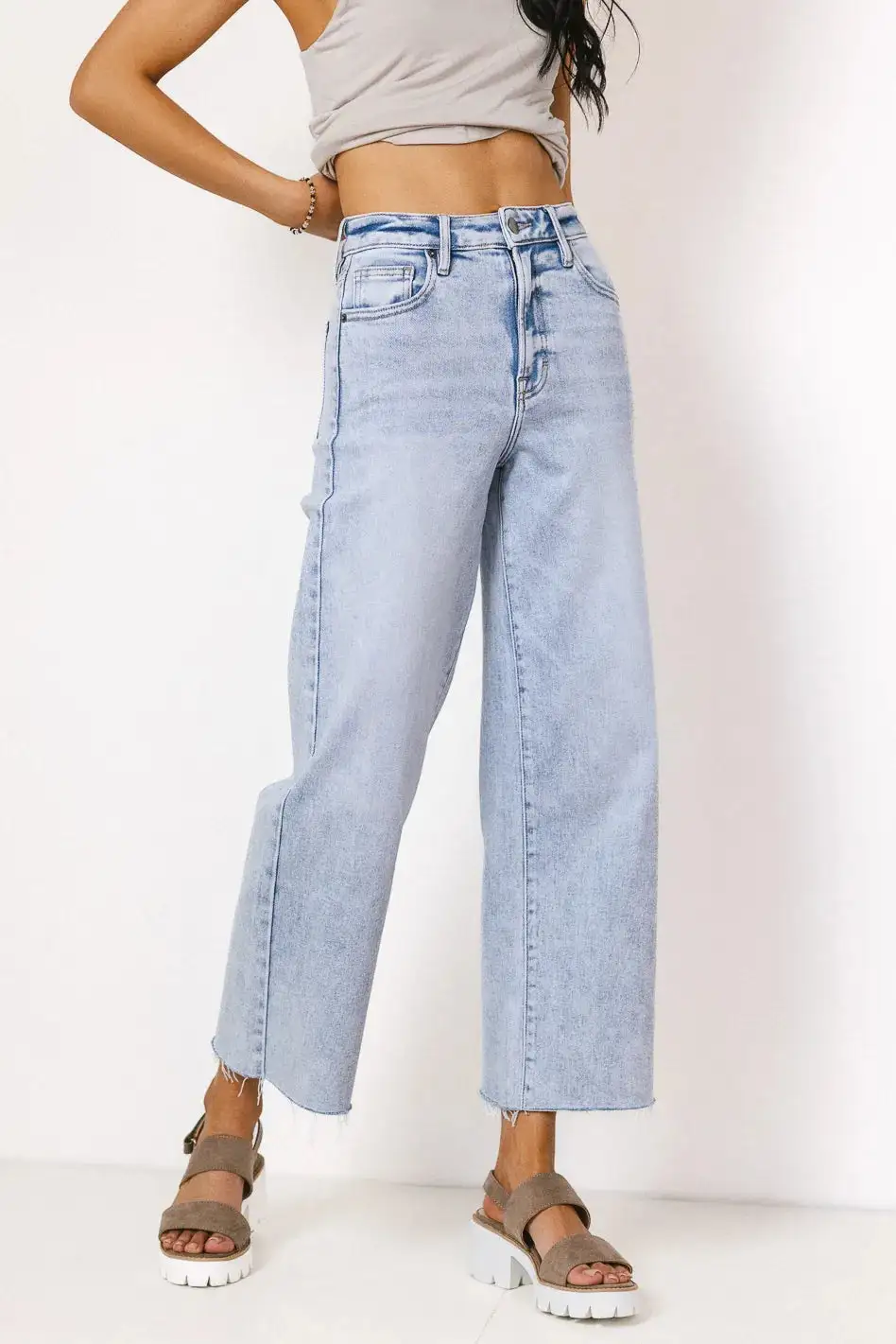 COLETTE WIDE LEG JEANS IN LIGHT WASH