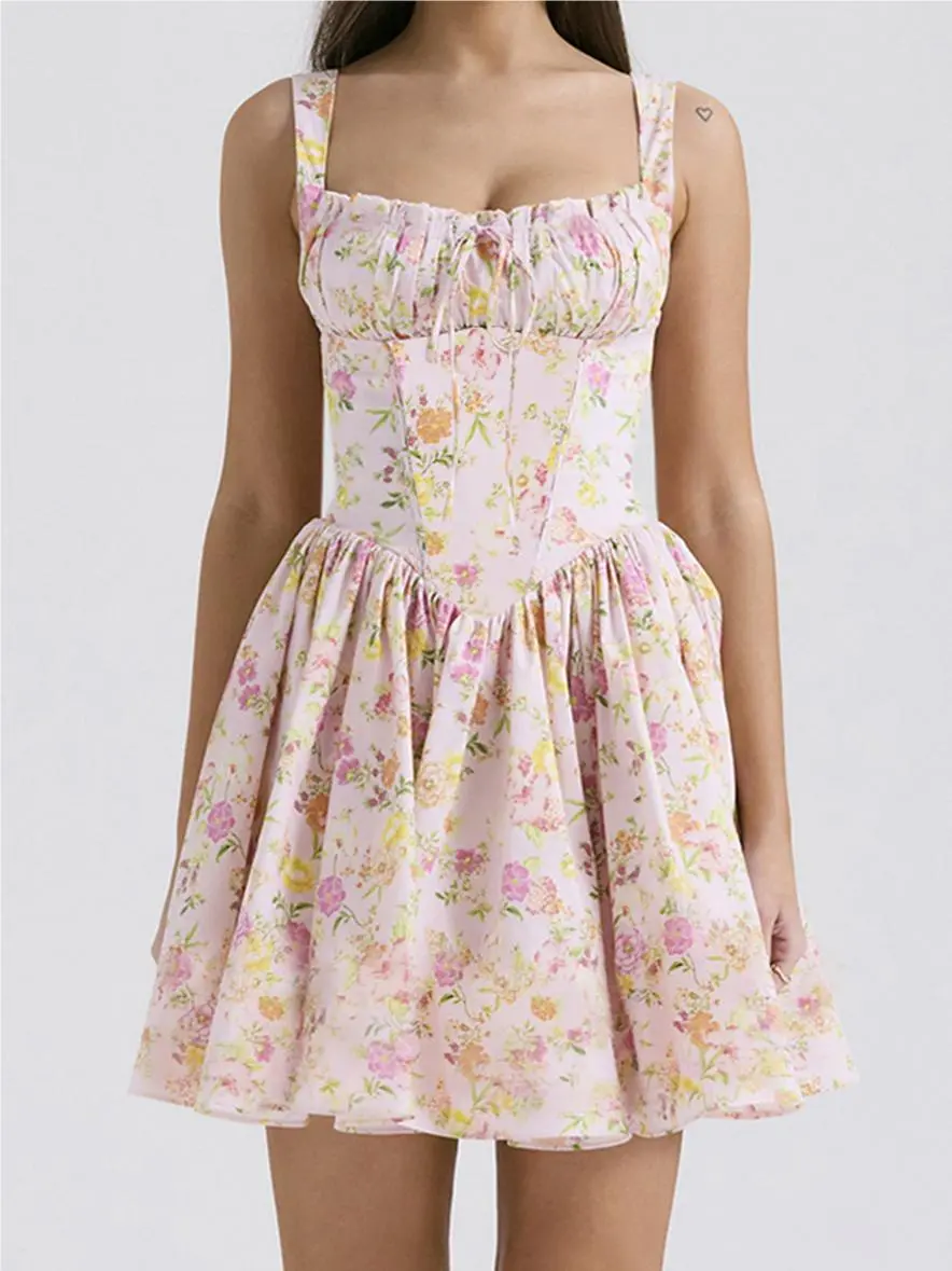 Floral Suspender Ballet Style Dress