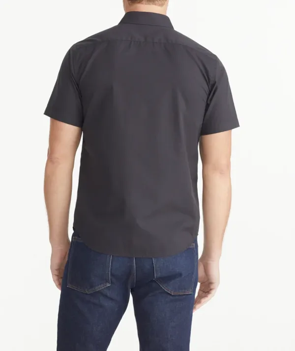 Black Short Sleeve Men Blouse