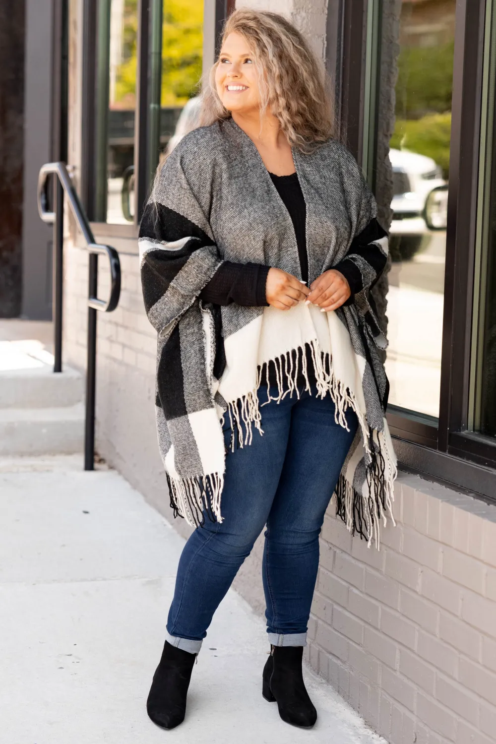 More To This Poncho, Ivory Black