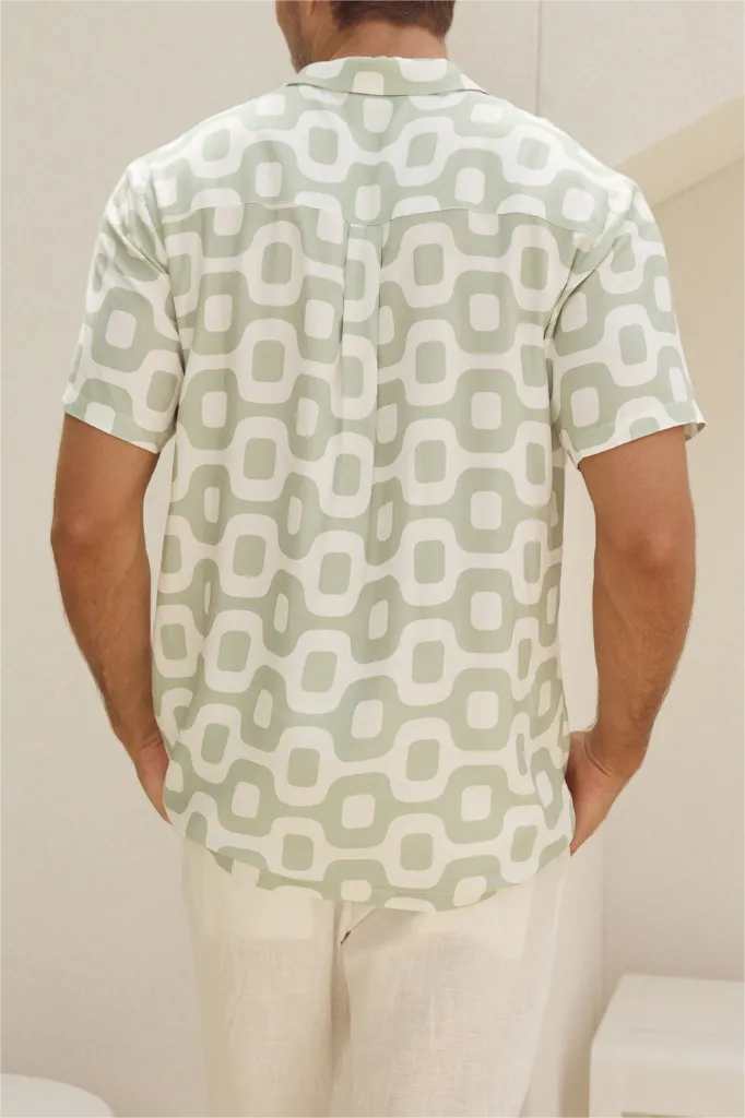 POINT PRINT SLIGHT STRETCH MASON SHIRT