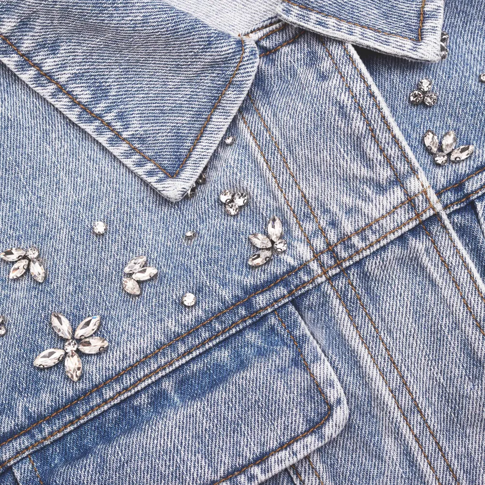 Crystal Embellished Denim Jacket