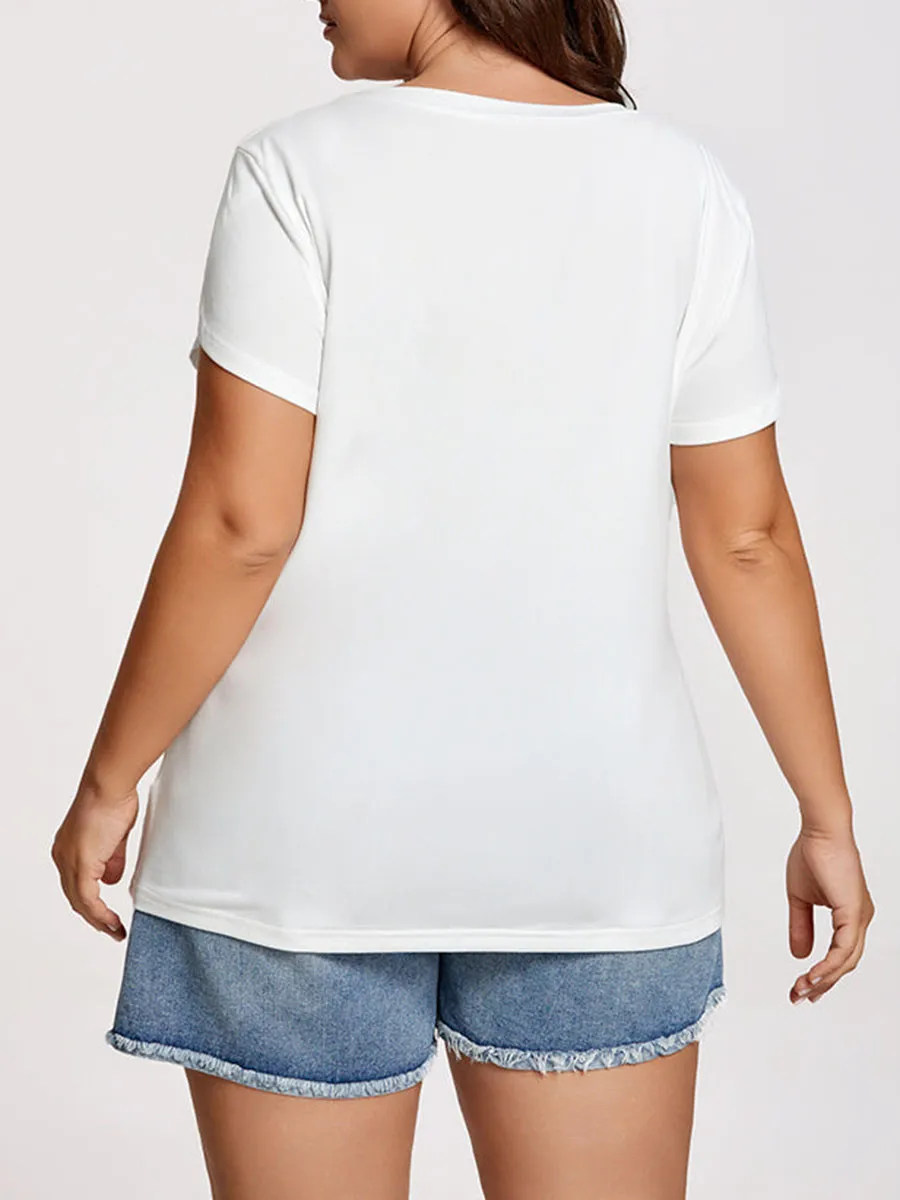 Plus White Beach Vibes Graphic Tee