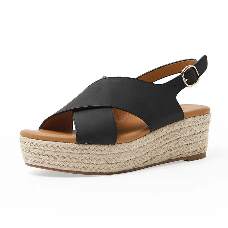 Cilool Cross Strap Comfortable Platform Women Sandals