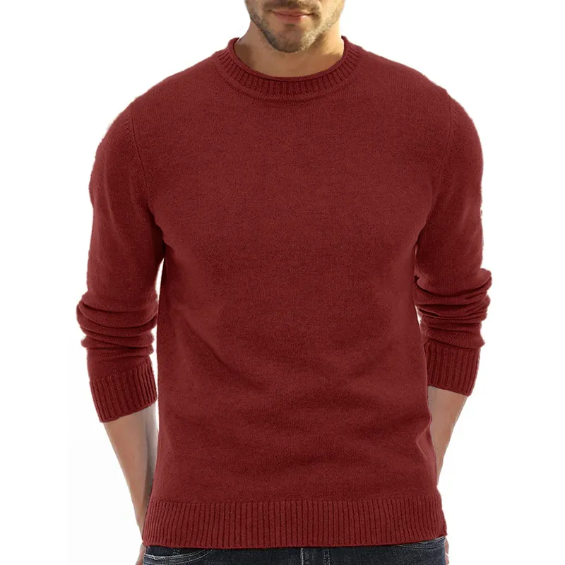 Men's Long Sleeve Crew Neck Sweater Soft Casual Sweater Men's Classic Sweater