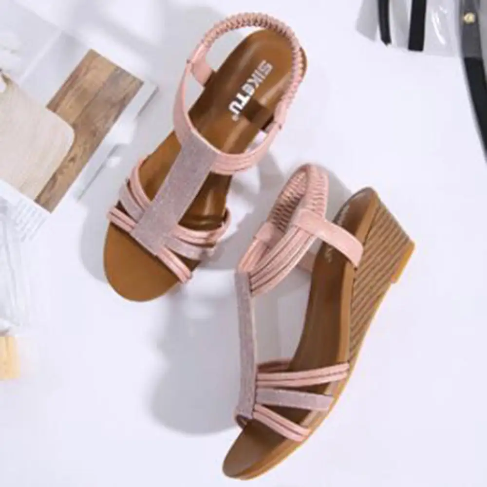 Cilool slope heel women sandals summer new national style