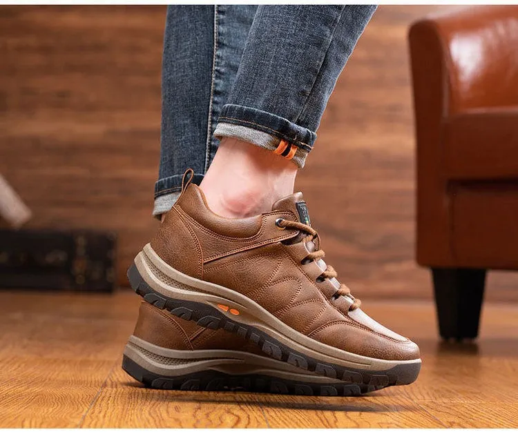 🔥Last Day Promotion 70% OFF 🎁 Men's Casual Leather Good Arch Support & Non-slip Outdoor Breathable Walking Shoes