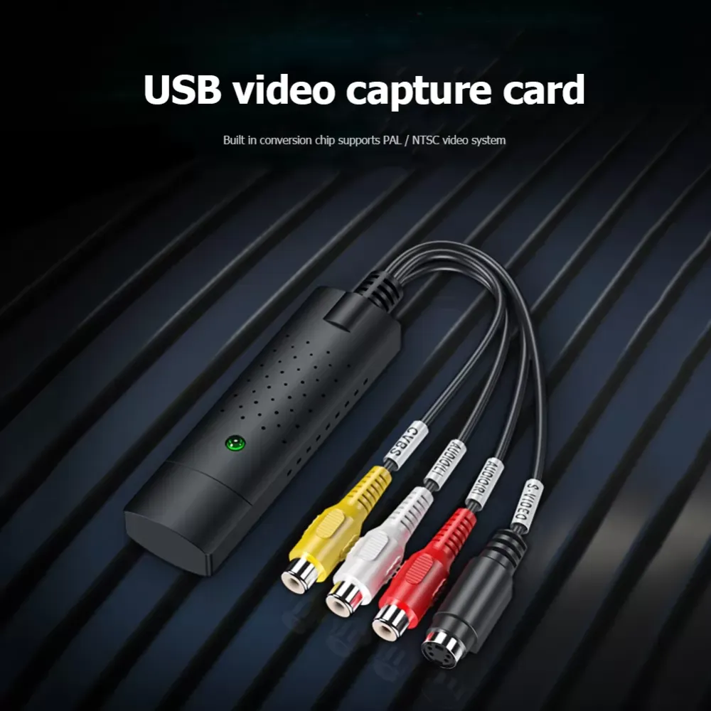 HW-1401 USB2.0 to AV Video Acquisition Card w/S-Video Port Support PAL/NTSC Compatible Video Capture and Recording Player