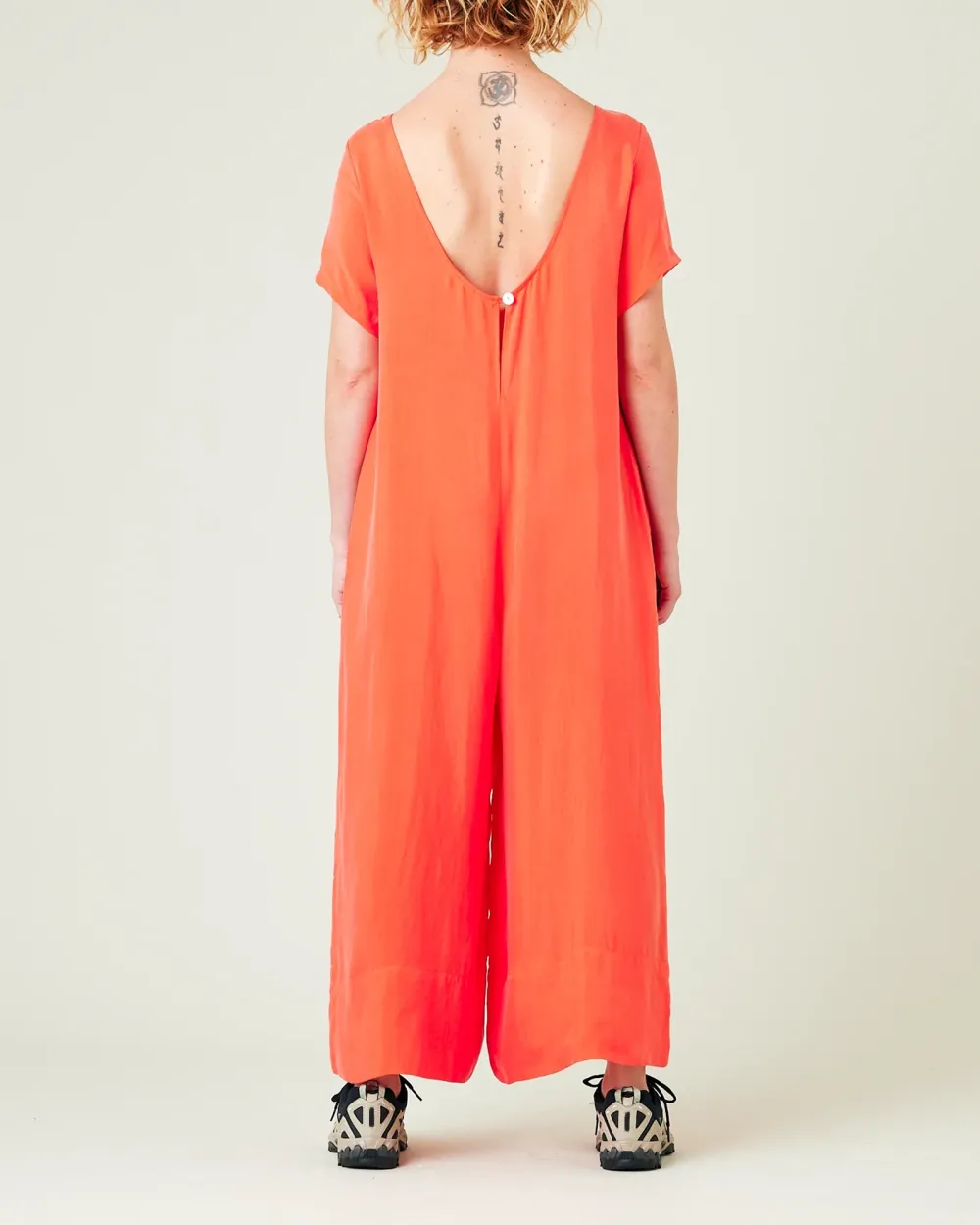 CELINE CORAL CUPRO JUMPSUIT