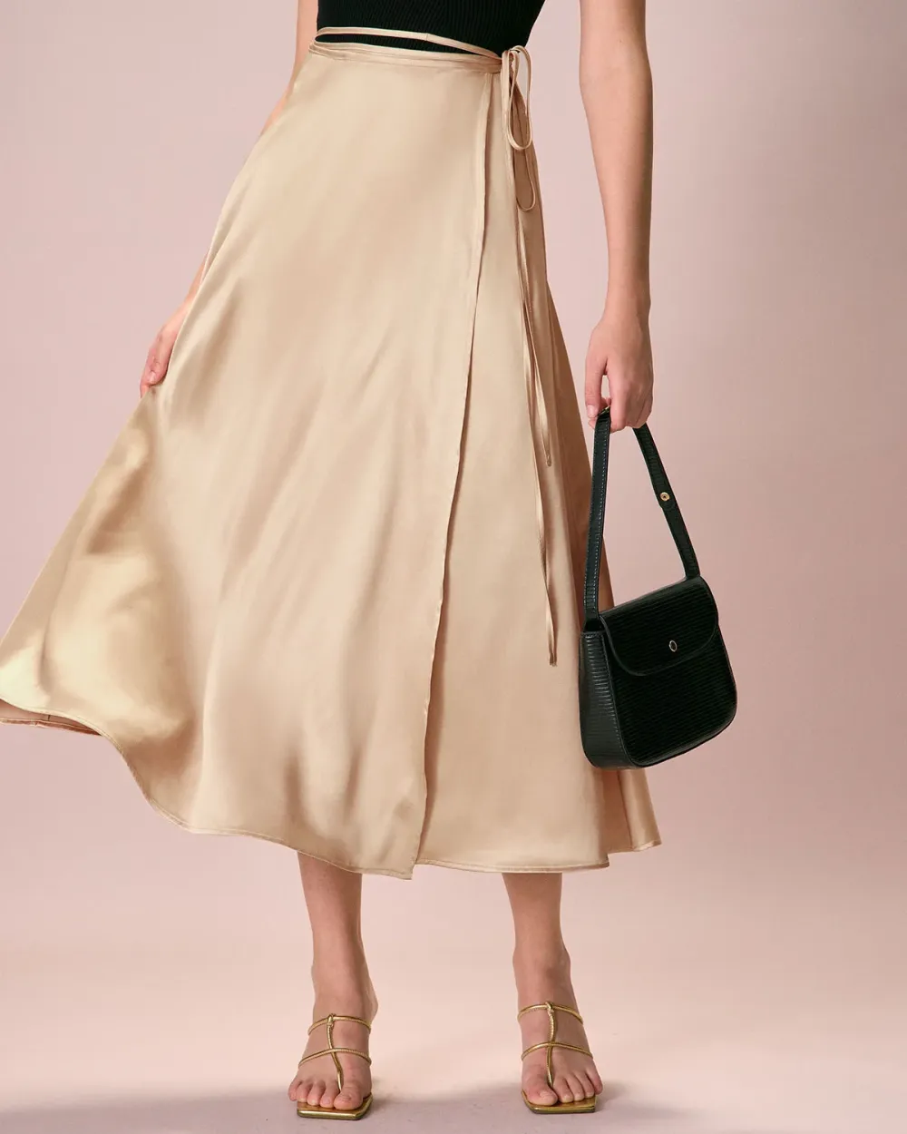 Cream Heavy Drape Skirt