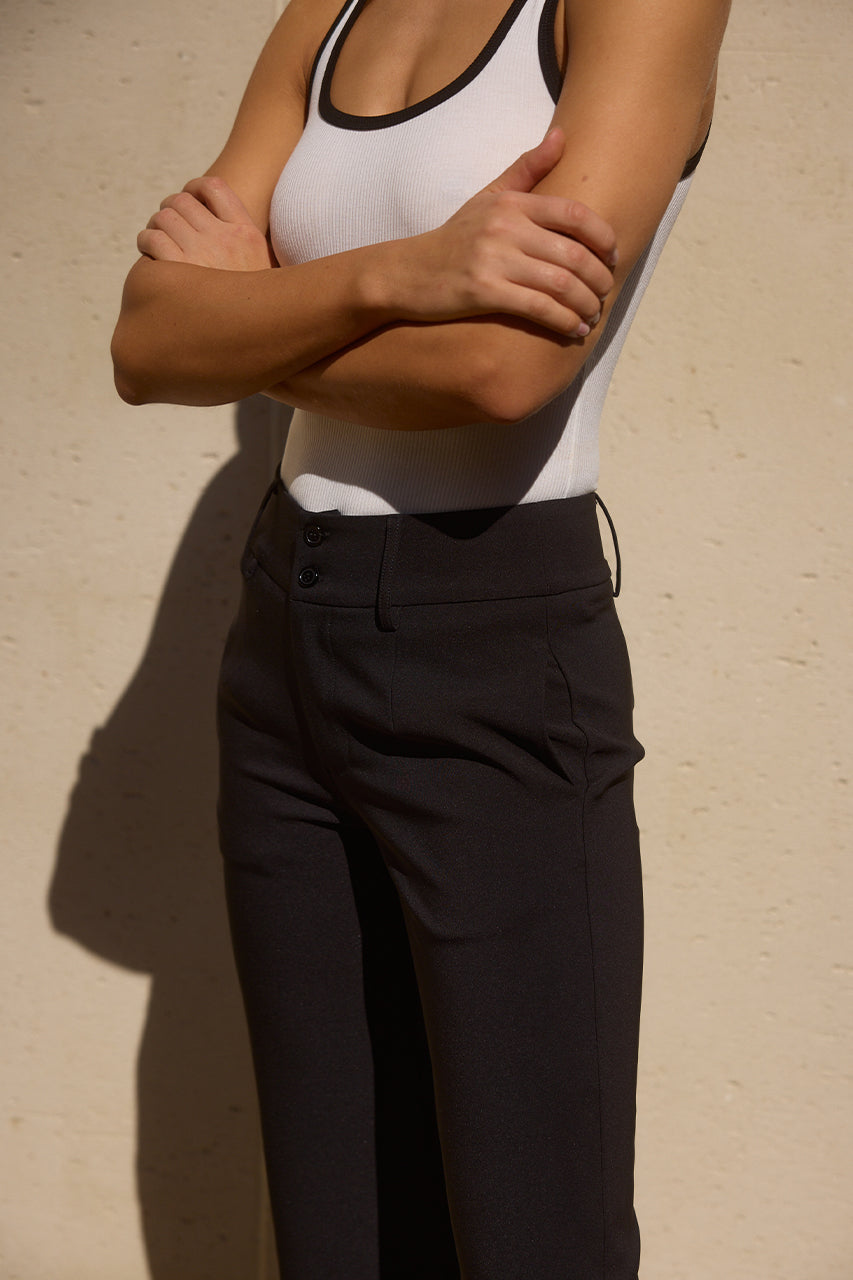 Black button-down pants