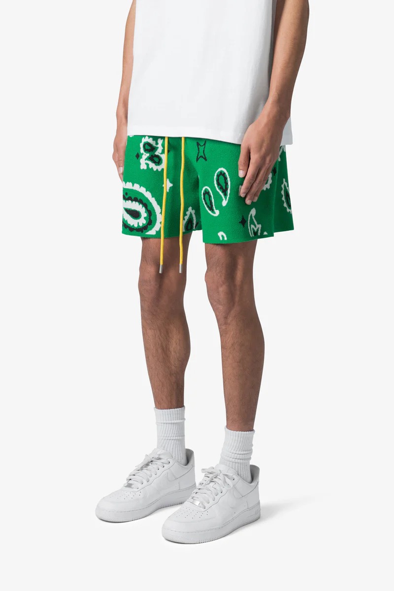 PAISLEY KNIT SHORTS GREEN