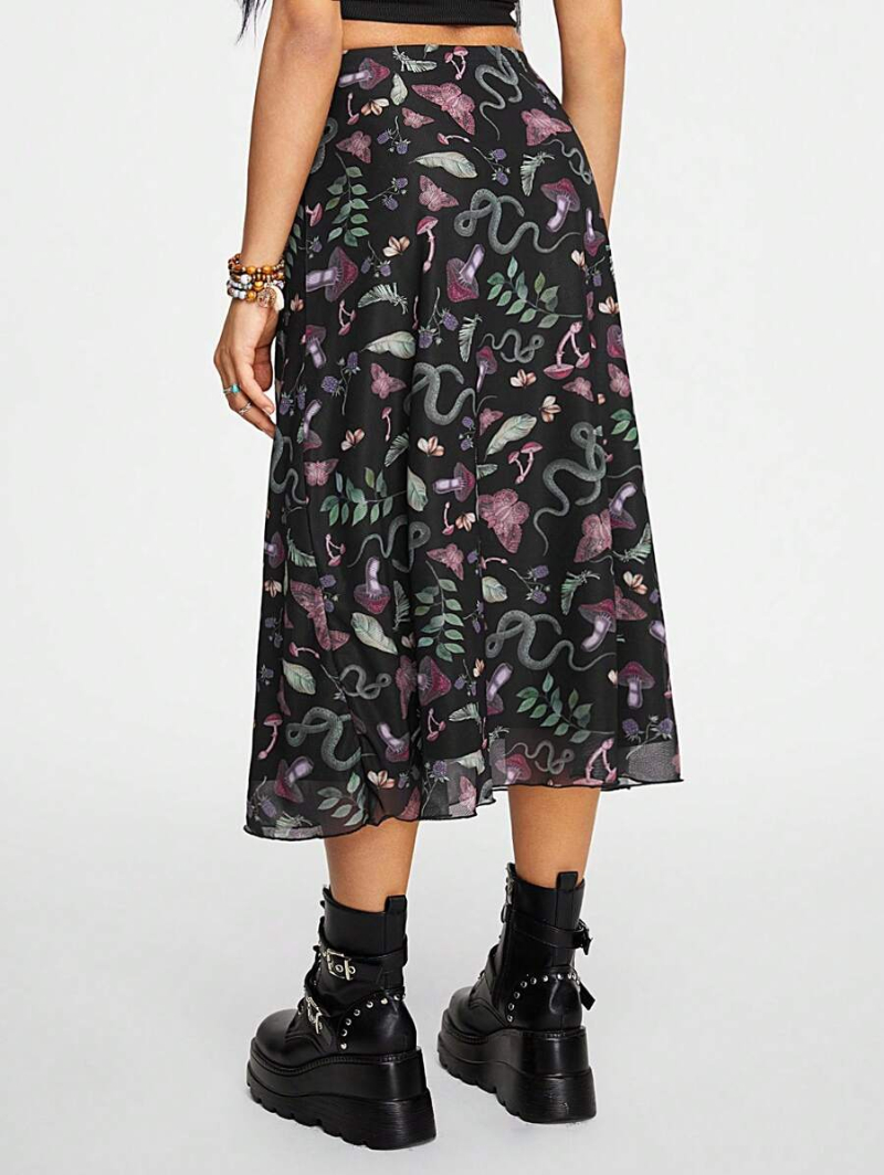 Fairycore Women's Butterfly Printed A-Line Fairycore Skirt