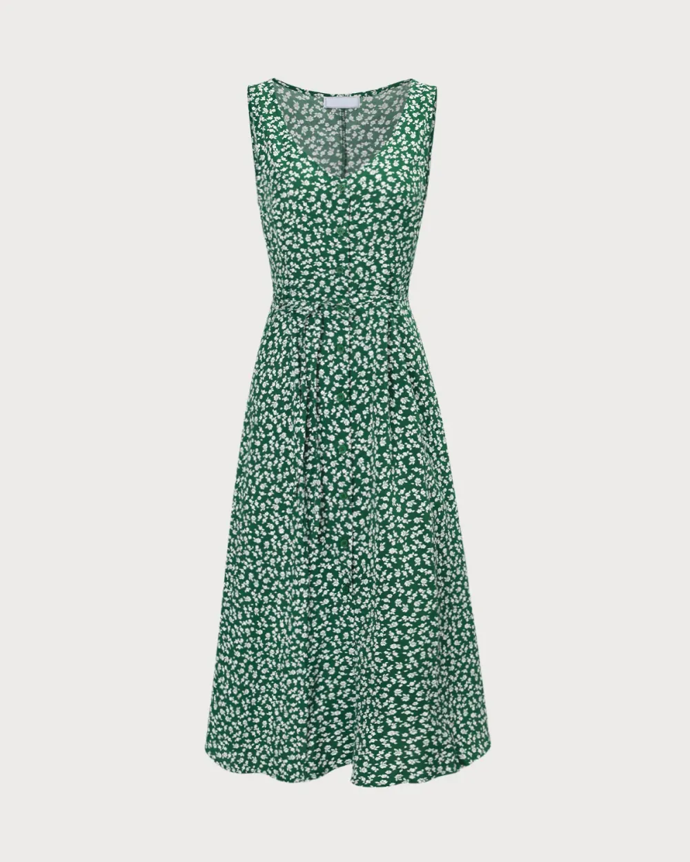 Green Print Halter Dress