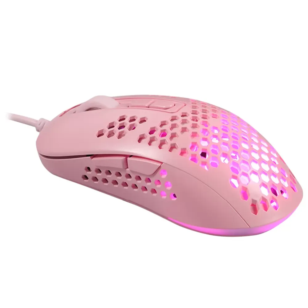 Ergonomically designed 2400dpi adjustable hollowed out cable E-sports game mouse, RGB 7-color breathing lamp For PC Laptop