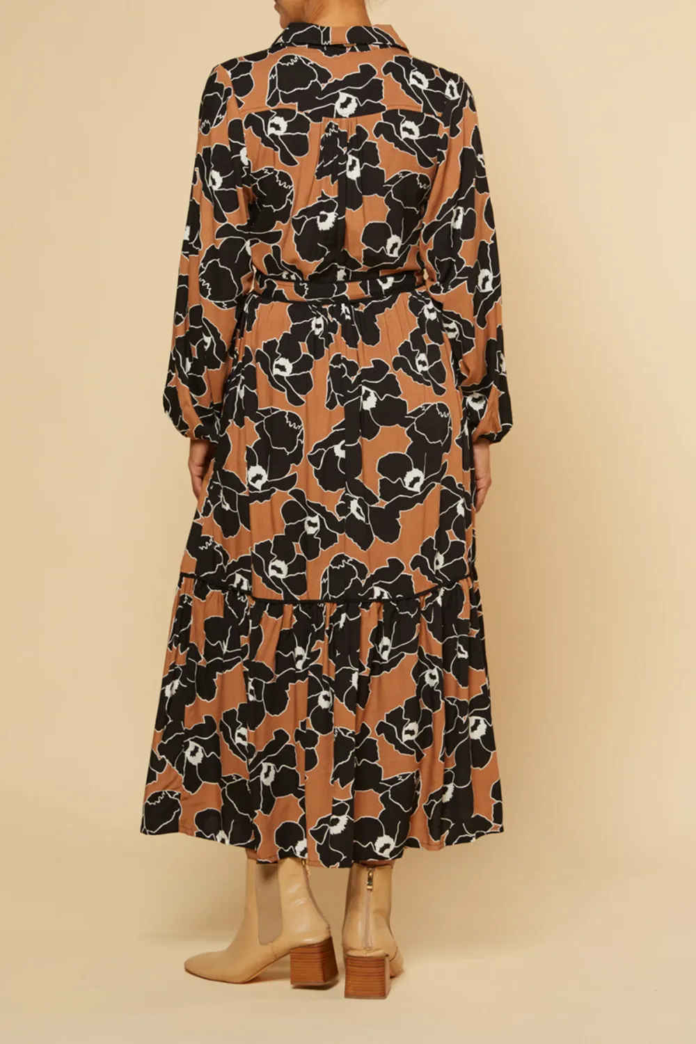 Ginette Billow Sleeve Maxi Dress in Autumn Lily