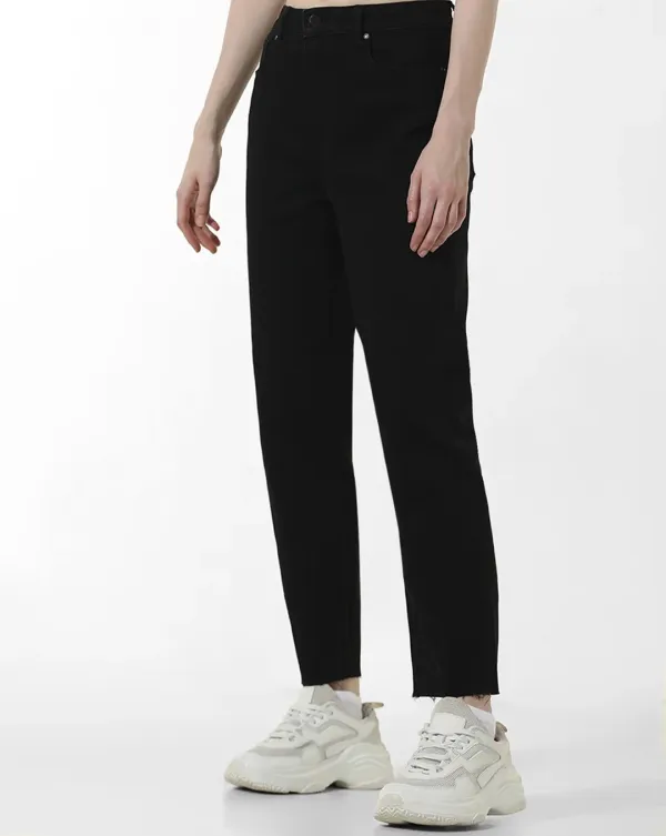 Black High Rise Erin Straight Fit Jeans