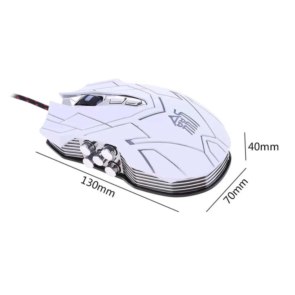 Ergonomic design 3200dpi adjustable professional game mouse, 10 key programmable four-color breathing lamp anti-skid,for pc