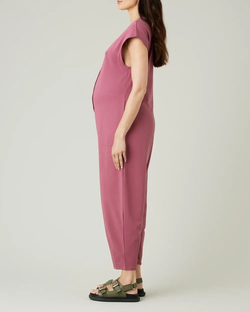 AUTUMN ROSE COTTON JERSEY JUMPSUIT