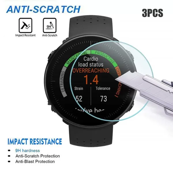 3PCS Smart watch Smartwatch Cover Clear Film Tempered Glass Screen Protector for Polar Vantage V/M Watches Film Accessories