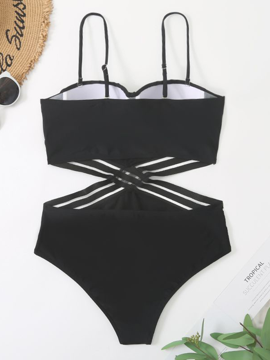 Sexy Solid Color One Piece Swimsuit