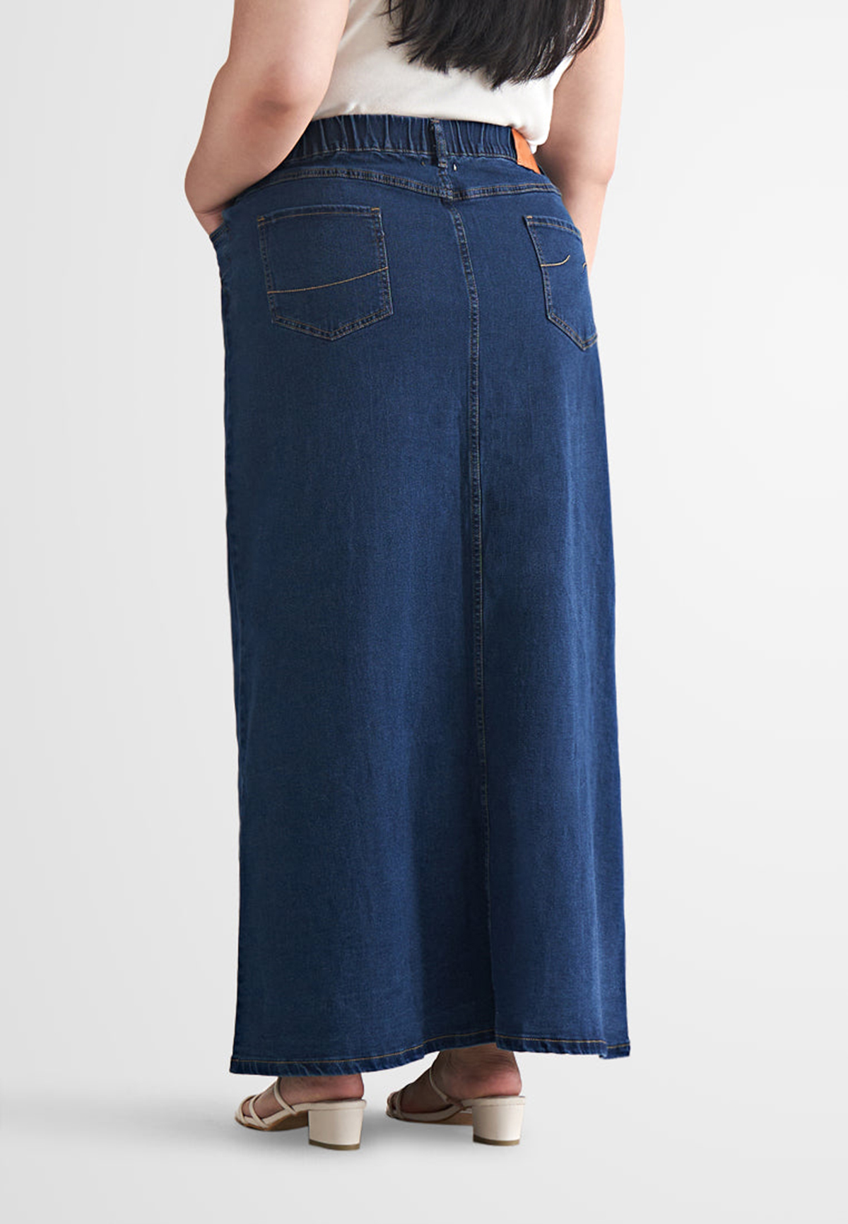 Denim Long A-Line Skirt