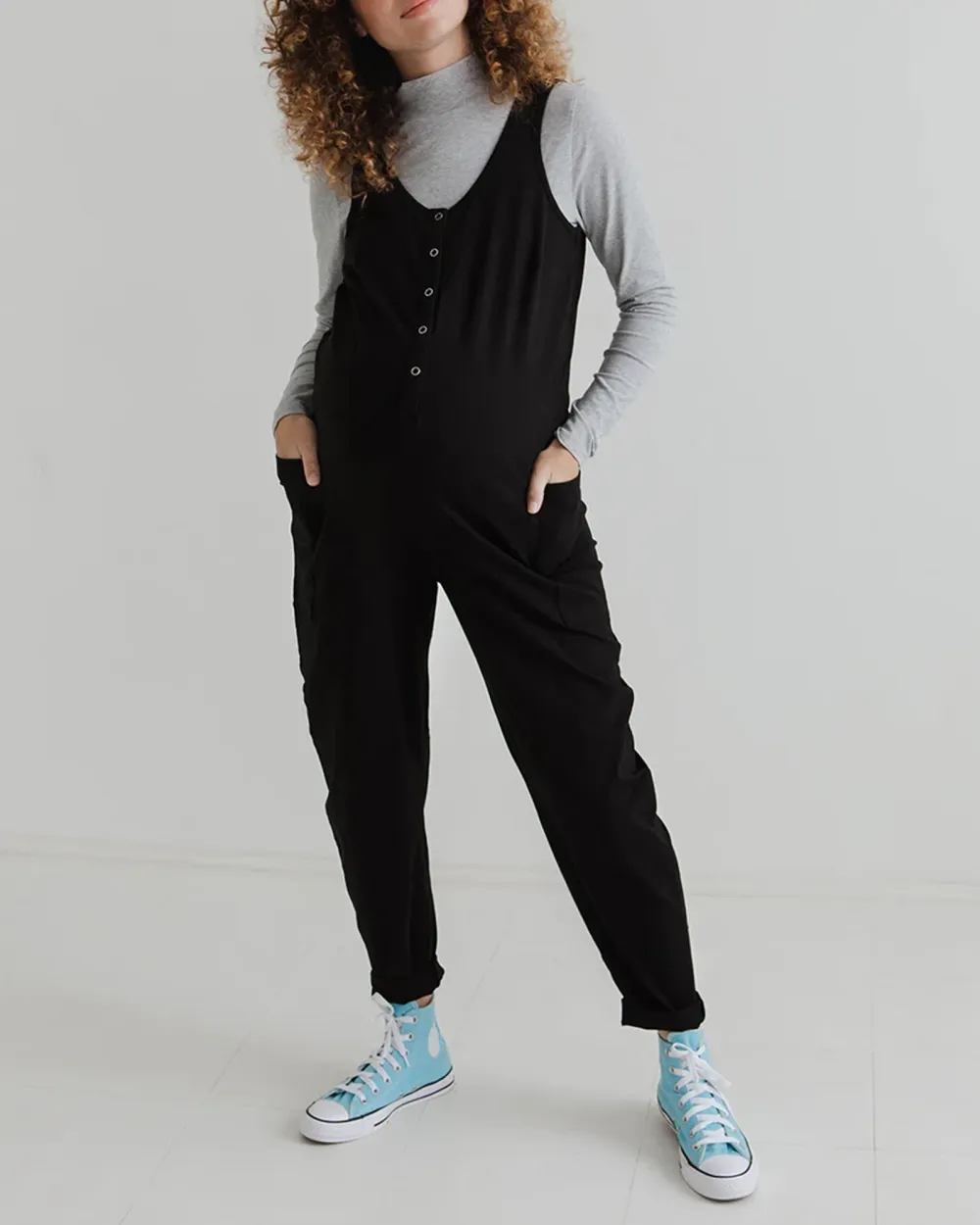 SLIGHT STRETCH JUMPSUIT - BLACK