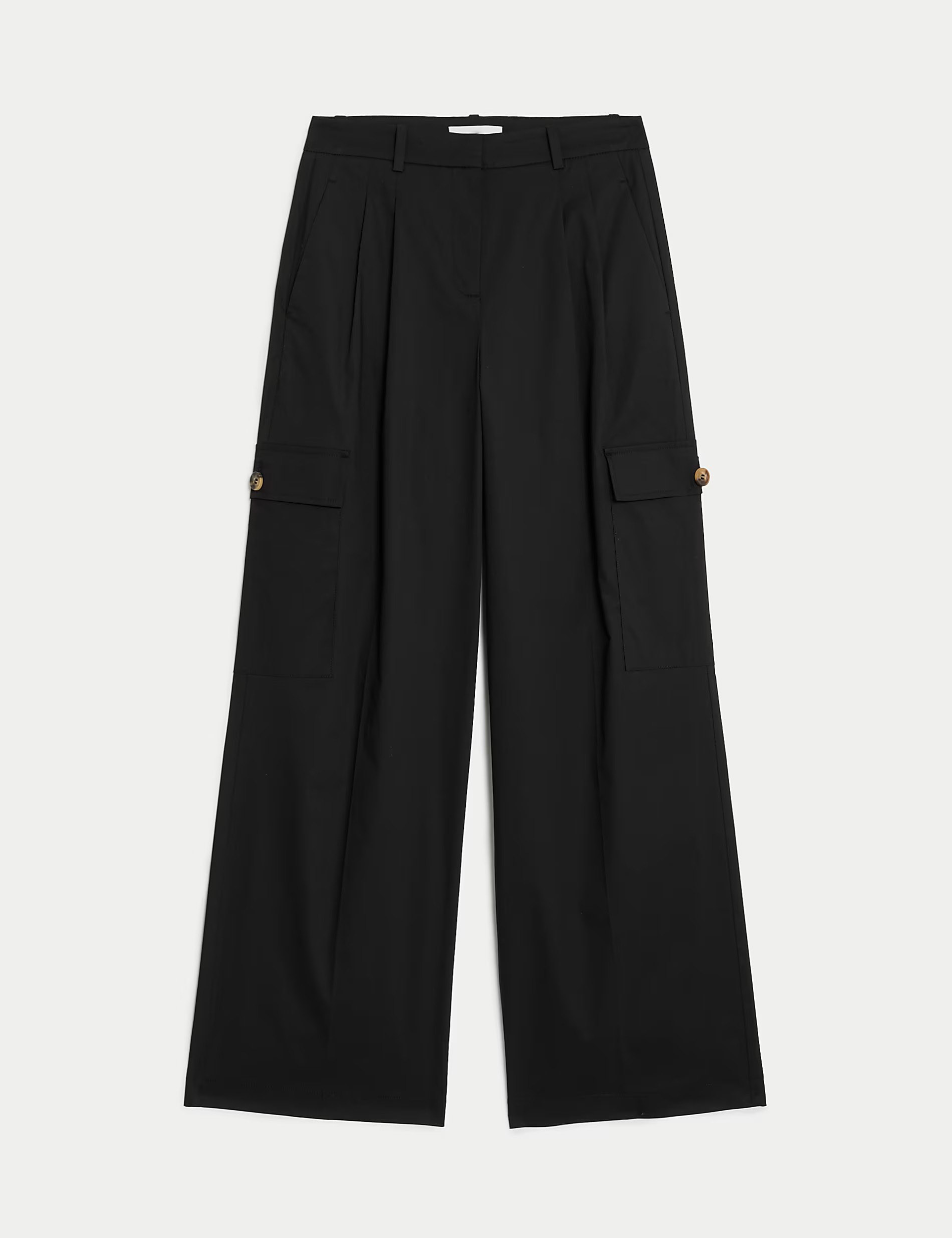 Cotton Rich Cargo High Waisted Trousers